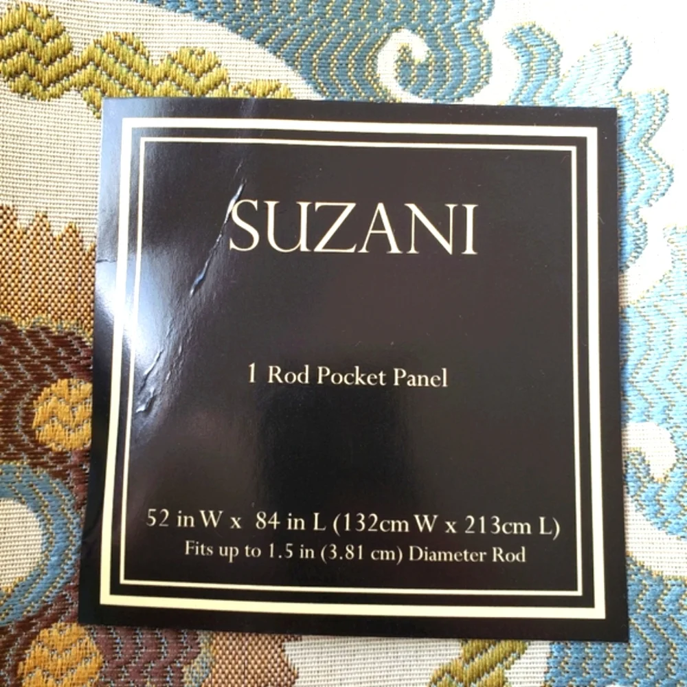 Suzani Jacquard Rod Pocket Window Curtains Bundle Panels Set of 2 NWT